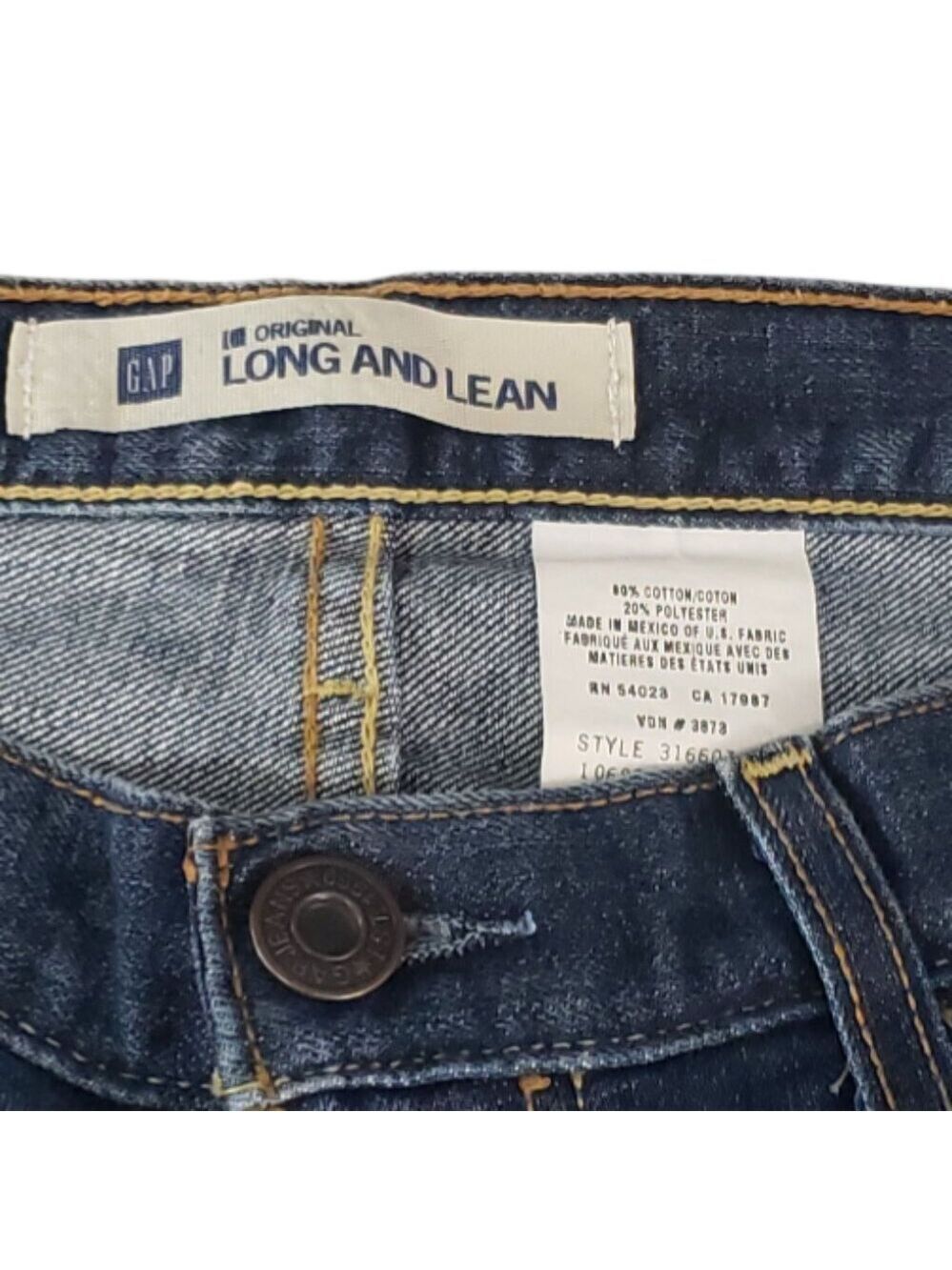 Gap Long And Lean Flare Jeans Womens Long Blue Denim Low Rise Medium Wash 2 - Picture 4 of 5